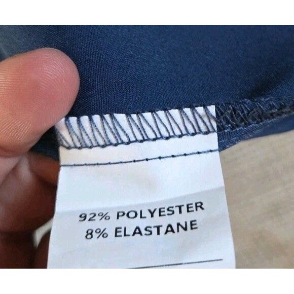 NWOT Women's L Long Formal Wrap Cinched Waist Navy Blue Event Dress - Picture 7 of 9